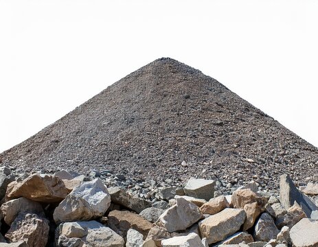 rocky rubble heap isolated a mound of rough hewn rocks and stones piled high