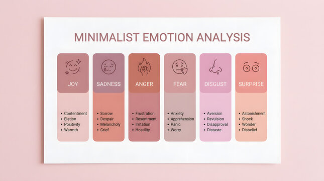 Minimalist emotion analysis chart for psychological and sentiment research.