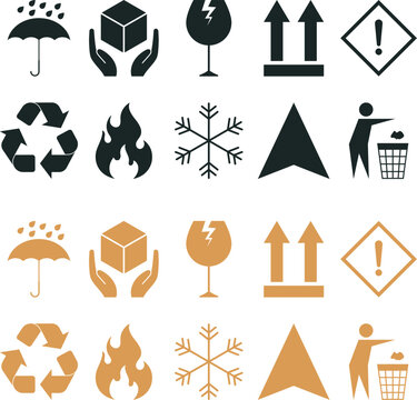 Smart logistics delivery symbols for box packaging vector