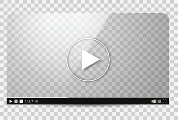 Transparent video player interface screen overlay mockup vector © Buddhadeb