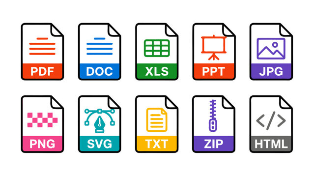 File format types logo symbol icon