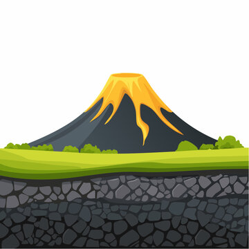 Vulkanlandschaft mit schwarzem Lavagestein