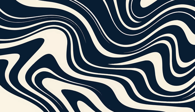 Abstract blue and white background with seamless geometric waves, green and black striped zebra patterns, and elegant curved line textures for a modern wallpaper design illustration.