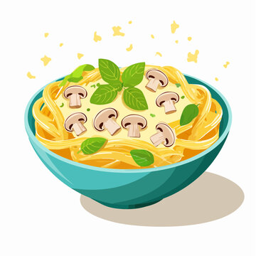 Spaghetti mit einer Champignonsosse