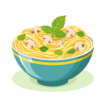 Spaghetti mit einer Champignonsosse