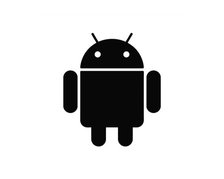 Android Robot Logo Black and White vector illustration