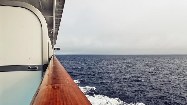 Sailing through endless shades of blue. Stunning ocean view from a cruise ship. 