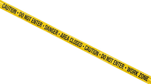 Yellow Caution Tape with Danger Area Closed Text