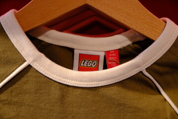 Obraz premium Shanghai,China-May 30th 2026: LEGO brand label on clothing in store