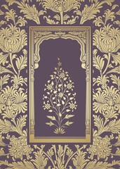 wedding card design, paisley floral pattern , India  © SIRIUS*