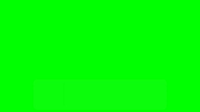 Minimalist white lower third banner with profile icon placeholder sliding on green screen for professional broadcast news titles