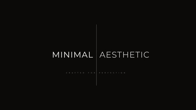 Minimalist motion graphics typography animation on dark background