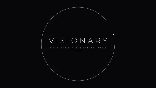 Elegant motion graphic revealing the word visionary inside a circle