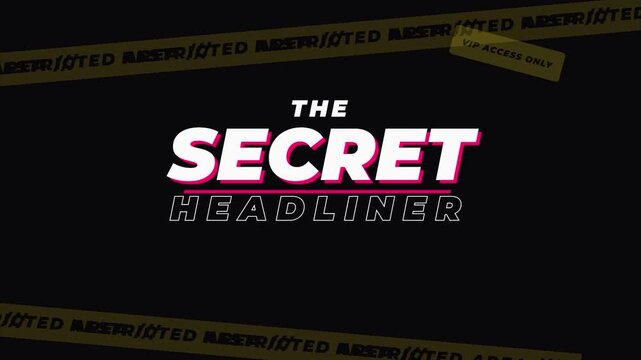Motion graphics reveal for secret headliner music event announcement