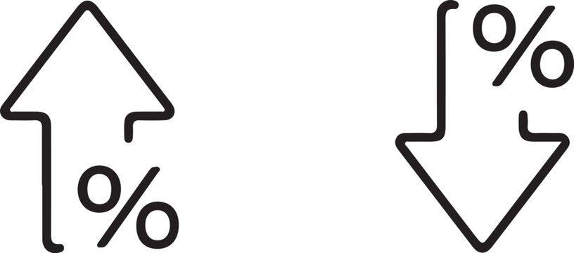 Percentage increase and decrease icons