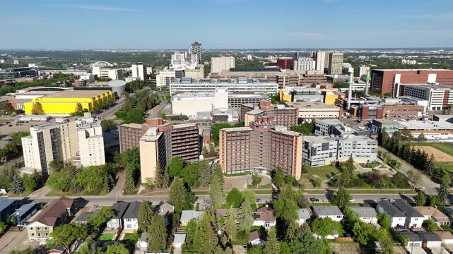 Aerial view of the University of Alberta campus in edmonton, Alberta, Canada