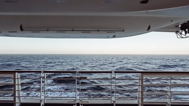 Sailing through endless shades of blue. Stunning ocean view from a cruise ship. 