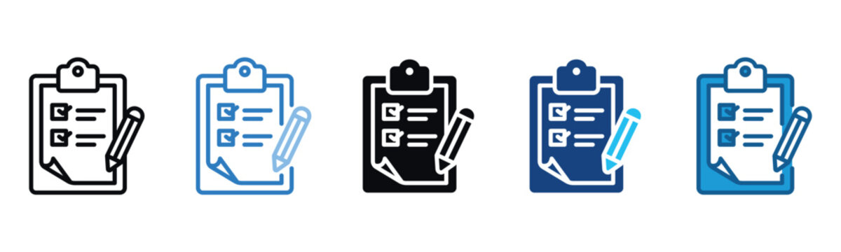 Assessment Icon Set Multiple Style Of