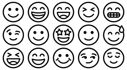 Fototapeta premium Collection of various emoticon faces.