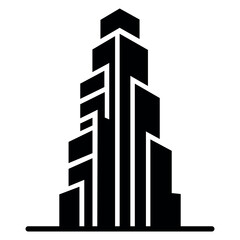 Fototapeta premium Modern minimalist skyscraper building illustration