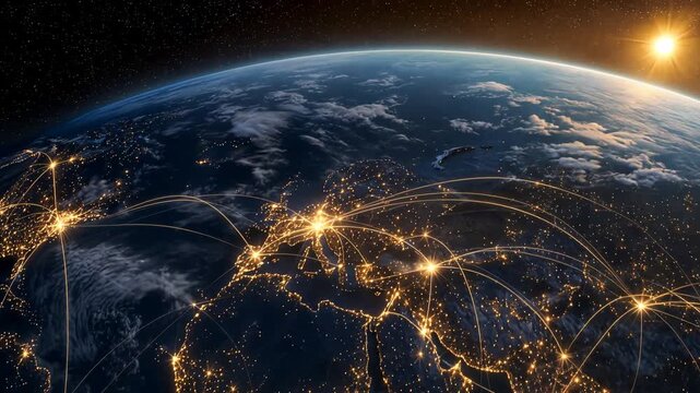 Witnessing a glowing Earth from space, a beacon for WORLD ENVIRONMENT DAY aspirations and the thrilling global anticipation for WORLD CUP 2026, highlighting our planet's shared future