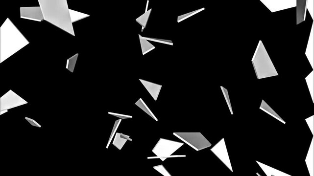 Realistic Wall Shattering, Glass Break and Destruction Animation. 3D Concrete Wall Exploding into Pieces with Chroma Key Background. Creative Cracking and Breaking Surface Transition