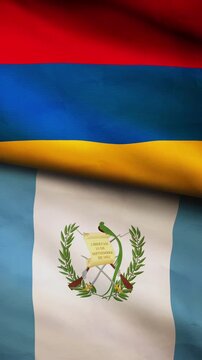Armenia and Guatemala flag vertical