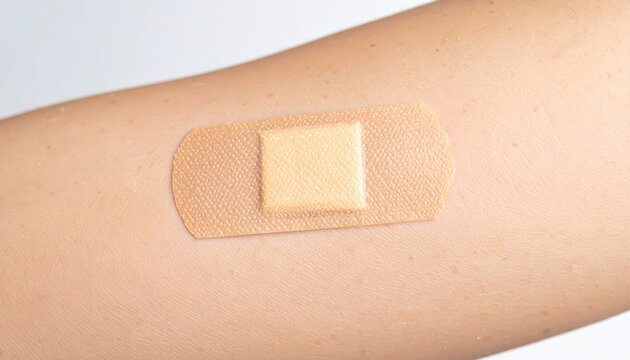 Transdermal patch adhered to clean human arm skin for medication delivery and therapeutic treatment