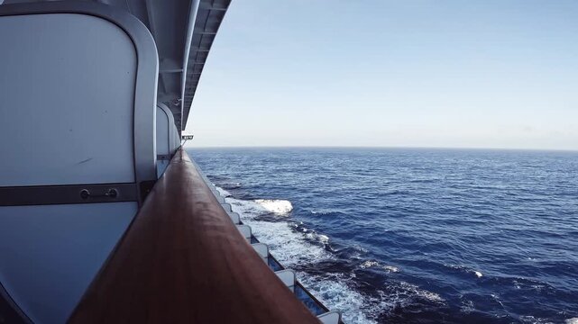 Sailing through endless shades of blue. Stunning ocean view from a cruise ship. 