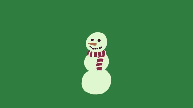 A green screen with white background and circle on it rabbit snowman standing in front of egg animated chromakey background design gesture composition frame emotion creative movement