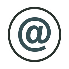 Obraz premium Dark Grey At Symbol Icon in Circular Frame for Digital Communication and Contact Identity