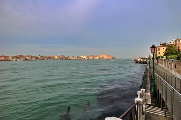 Fototapeta premium Morning view of Giudecca Canal in the Dorsoduro district of Venice, Italy