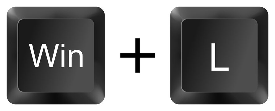 Win  L  Lock Computer computer keyboard shortcut key button 3d icon symbol sign isolated on white background