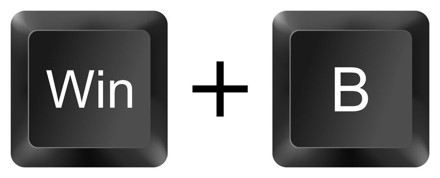 win b System Tray Select computer keyboard shortcut key button 3d icon symbol sign isolated on white background