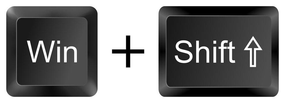 win shift computer keyboard shortcut key button 3d icon symbol sign isolated on white background
