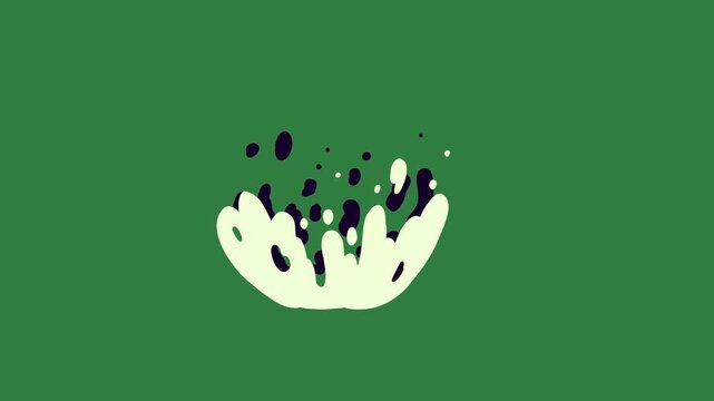 A green screen with white background and black dots on it hand rabbit in the middle animated chromakey background elements gesture frame movement emotion colorful illustration design