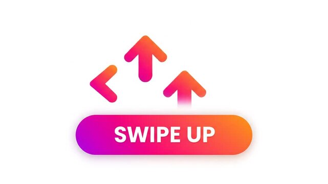 Swipe up button with arrow for social media and mobile interface