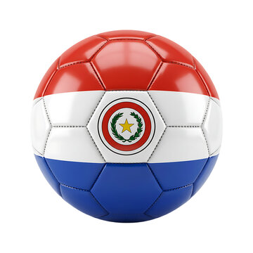 Paraguay national football team soccer ball emblem isolated on transparent background, sporting competition, championship game.