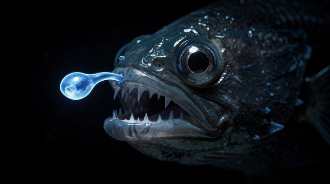 Fierce Piranha Fish with Water Stream Emerging From Mouth