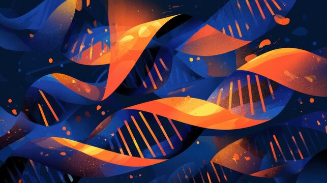 DNA strands unwind and replicate in a dynamic scene filled with vibrant colors. The visual captures the energy of molecular processes in action.