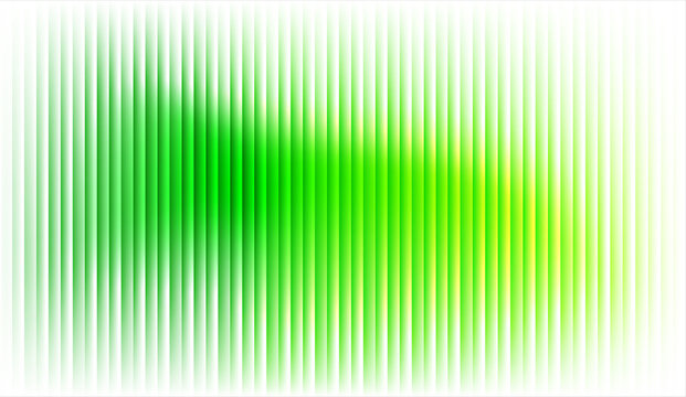 Abstract green light streak motion blur on white background minimal design