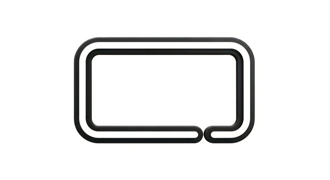 Rounded rectangular frame with black and white border
