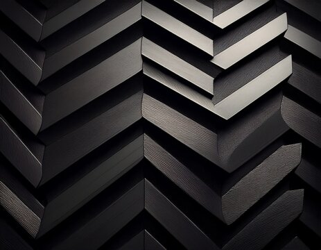 repeating black chevrons present a clear visual cue for navigating steps or indicating a future direction