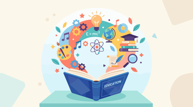 Comprehensive Education Concept with Science Technology Engineering Arts Math Elements
