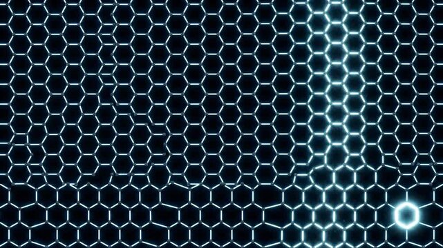 Graphene Single-Layer Hexagonal Lattice 2D Material Scientific Visualization