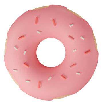 3D Strawberry Frosted Donut with Sprinkles (LL)	