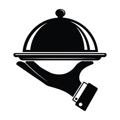 Fototapeta premium Cloche on a tray held by a hand