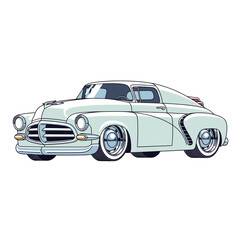 Obraz premium Classic Car Vector Illustration on White Background
