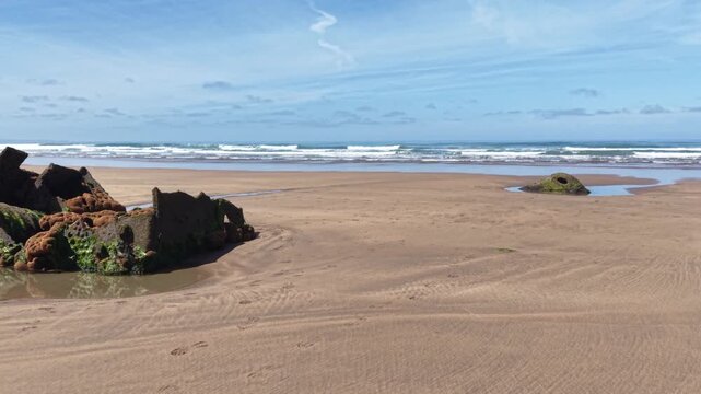 Shipwreck SS Belem on Cornish beach 1917