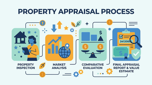 Business professional analyzing property value.
